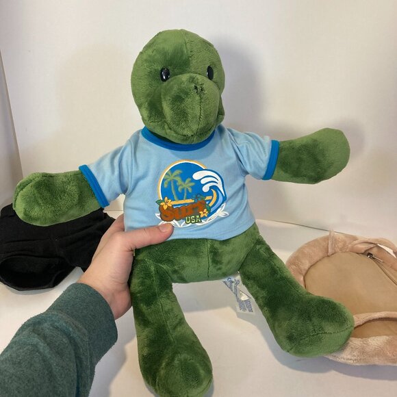 Build A Bear Trekkin Turtle W Removeable Backpack Shell Stuffed Plush Animal 16" - Picture 2 of 12